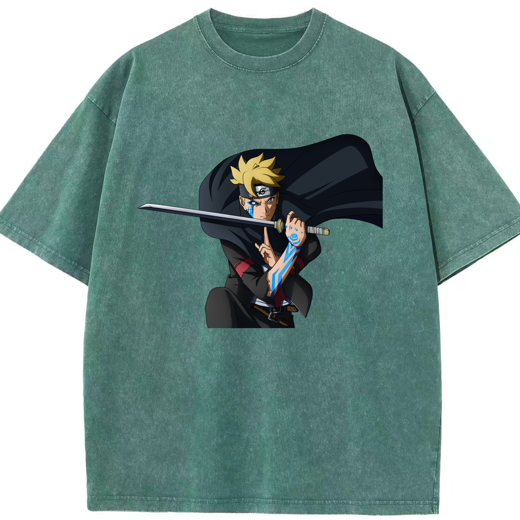 （画像用） NARUTO -ナルト- うずまき ボルト Uzumaki Boruto 綿100% ヴィンテージ風 半袖Tシャツ（フロントプリント）
